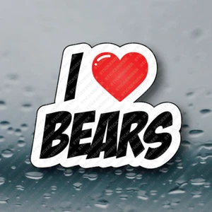 I LOVE HEART BEARS Laptop Tablet Notebook Tumbler Water Bottle Sticker - Picture 1 of 1