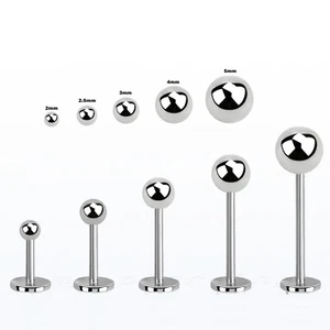 10pcs. Surgical Steel Ball Top Labret Earring Helix Cartilage Tragus 4mm-16mm - Picture 1 of 5