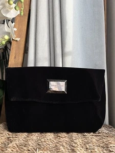 GIORGIO ARMANI make up bag parfums black velvet clutch bag - Picture 1 of 8