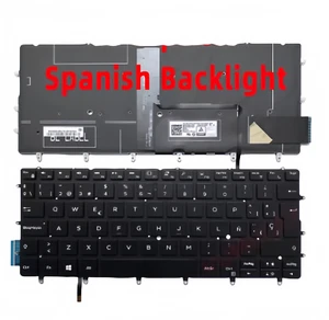 Spanish Backlit Keyboard for Dell XPS 13 9370 9360 9380 7390 9305 13-937Teclado - Afbeelding 1 van 5