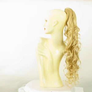 Posticcio coda di cavallo ricci 70cm biondo dorato mechato biondo mol 10:24BT613 - Picture 1 of 8