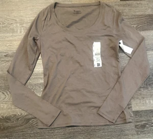 No Boundaries Scoop Neck Everyday Long Sleeve Shirt Twilight Mauve Small 4-6 - Picture 1 of 3
