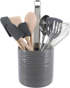 Martha Stewart 10 Piece Tools and Gadget Set W/Ceramic Crock - Grey - Picture 1 of 12