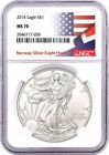 2018 $1 Silver Eagle NGC MS70 Norway Silver Eagle Hoard