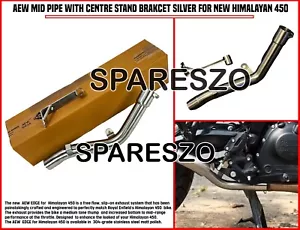 "AEW MID PIPE WITH CENTRE STAND BRAKCET, SILVER" FIT FOR R.E NEW HIMALAYAN 450 - Picture 1 of 17