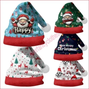 Merry Christmas Santa Claus Hat Happy New Year Christmas Party 3D Print Xmas Hat - Picture 1 of 15