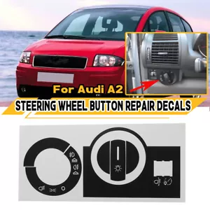 Matte Black Headlight Switch Button Repair Sticker Set For Audi A2 - Picture 1 of 7