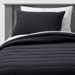 Twin Channel Jersey Comforter Set Black - Pillowfort - Picture 1 of 4