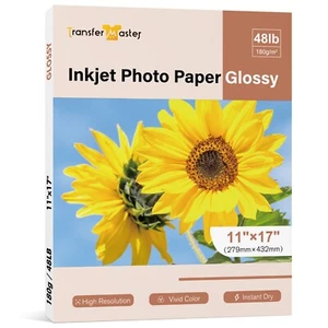 Lote de papel fotográfico premium 11x17 brillante 48 lb impresora de inyección de tinta Epson Canon 50-150 hojas - Imagen 1 de 9
