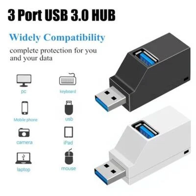 Hub USB 3.0 3 Porte Mini Sdoppiatore Trasferimento Dati Alta Velocità,Per PC Portatile♨♘ - Immagine 1 di 4