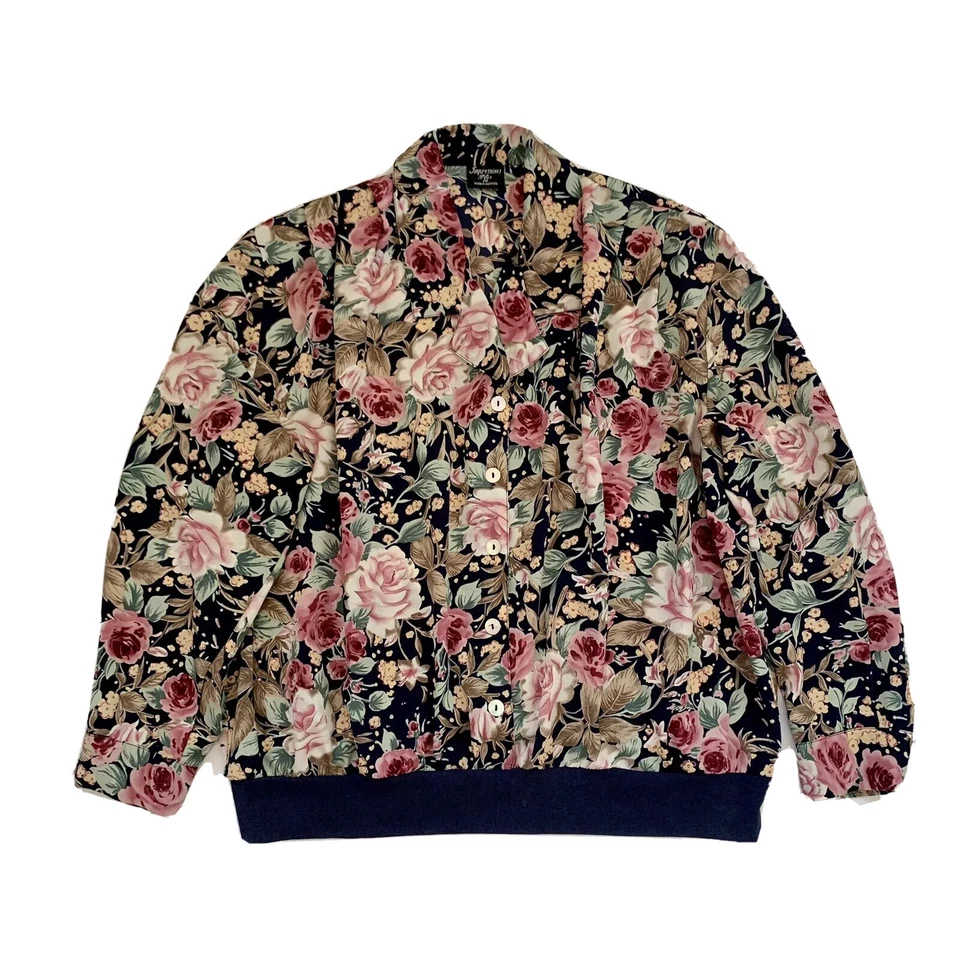 Top Mujer Impressions Plus Talla 20 Busto 110cm Floral Manga Larga Vintage Foto 1 de 4