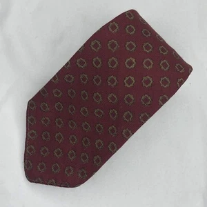 BROOKS BROTHERS MAKERS Vintage Tie Wool Red Geometric Necktie - Picture 1 of 5