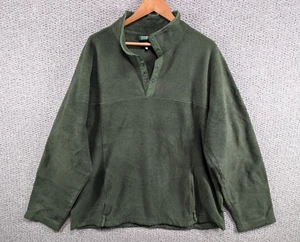 LL Bean Vintage Men's Green Outdoor Hiking Snap Collared Fleece Sweater XL Tall - Picture 1 of 12
