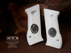 KSD Brand Jericho 941 F / FS Compatible White Acrylic Customizable Grips - Picture 1 of 2