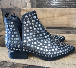 Steven New York Steve Madden Gr. 8 Renata Nieten Bootie schwarz Stiefel Glitzer auffällig - Bild 1 von 10