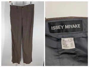 Vintage 90s Issey Miyake 1996 Trousers Men Archival Wool Blend Brown Pants 32" - Picture 1 of 5