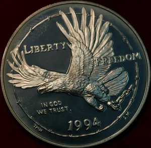 Uncirculated Proof 1994 Prisoner of War Museum Comm Silver Dollar - Picture 1 of 2