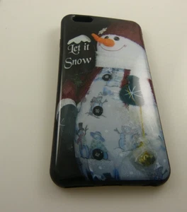Let it snow Snoman Snowman fits iPhone 6 plus, 7 & 8 + plus phone case Christmas - Picture 1 of 3