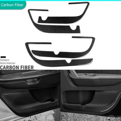 Cubierta de panel antipatadas de puerta interior de fibra de carbono real para Chevrolet Traverse 09-17 Foto 1 de 4