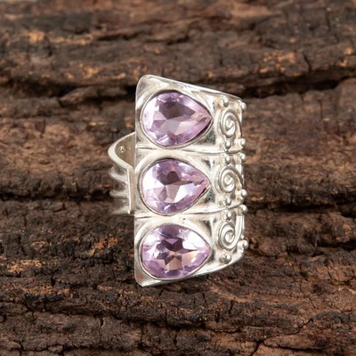 Morganite Gemstone 925 Sterling Silver Ring Handmade Jewelry Ring For Gift - Image 1 of 3