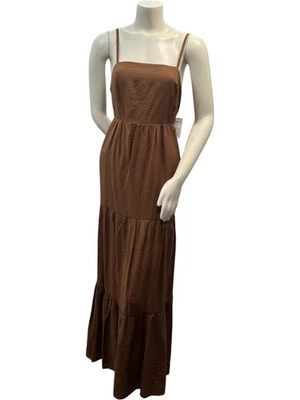 Vestido Nine West para mujer talla grande camel tostado sin mangas largo Foto 1 de 4