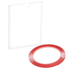 Clear Acrylic Sign Holder Vertically 5x3.5inch with Adhesive Strip 4Pcs - Bild 1 von 4