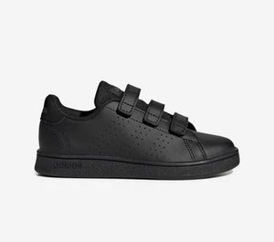 Infant Boys Girls Adidas Advantage Trainers Black Junior - Picture 1 of 8