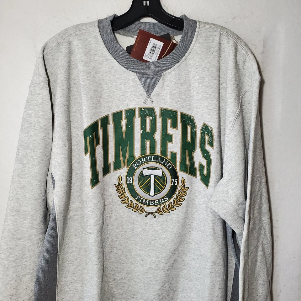 Portland Timbers Sweater Mens XL Gray Green MLS Soccer Crewneck Mitchell Ness - Image 1 of 4