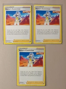 3x Karen's Conviction 144/198 Pokemon card Chilling Reign uncommon NM - Picture 1 of 1
