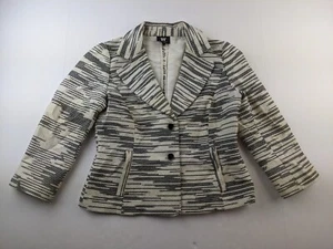 W Worth Blazer Strick Struktur Jacke Damen 4 Stretch 2-Knopf Chirurgenbündchen G3 - Bild 1 von 11