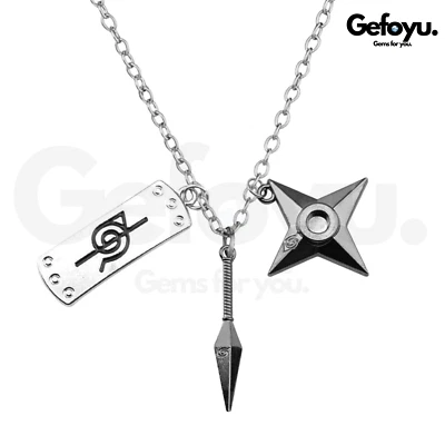 Naruto Kette - Kunai Shuriken Nukenin Halskette - Sasuke Itachi - Anime Geschenk - Bild 1 von 2