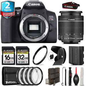 Canon EOS Rebel T8i + 18-55mm IS STM + 4PC Macro Kit + Extra Battery - 48GB