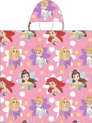 Disney Princess Hooded Towel Poncho - Ariel Cinderella Belle Aurora - Image 1 of 3