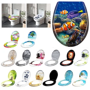 WC Sitz Toilettendeckel Duroplast Absenkautomatik Toilettensitz Bad Klodeckel #d - Bild 1 von 44