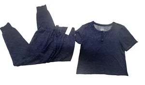 Conjunto de camiseta acanalada y jogger Jockey Luxe Lounge púrpura talla S - Imagen 1 de 12