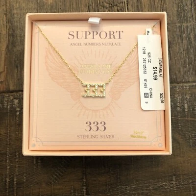 Olivia and Jackson Intuition Support Numbers 333 Necklace - Image 1 of 2