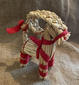 Vintage Mid Century Modern Style Scandinavian Christmas Decoration Straw Goat GC - Picture 1 of 24