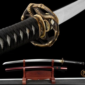 Battle Ready Japanese Samurai Katana Sword Folded Steel Blade Full Tang - Snake - Picture 1 of 12