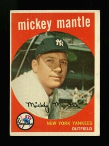 1959 TOPPS #10 MICKEY MANTLE PERFECT PRINTING SOLID EX+ CONDITION GREAT IMAGERY - Picture 1 of 2
