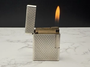 NICE S.T. DUPONT Line 1 / L1 BR Gas Lighter - Silver plated - Serviced-AL01-0845 - Picture 1 of 24