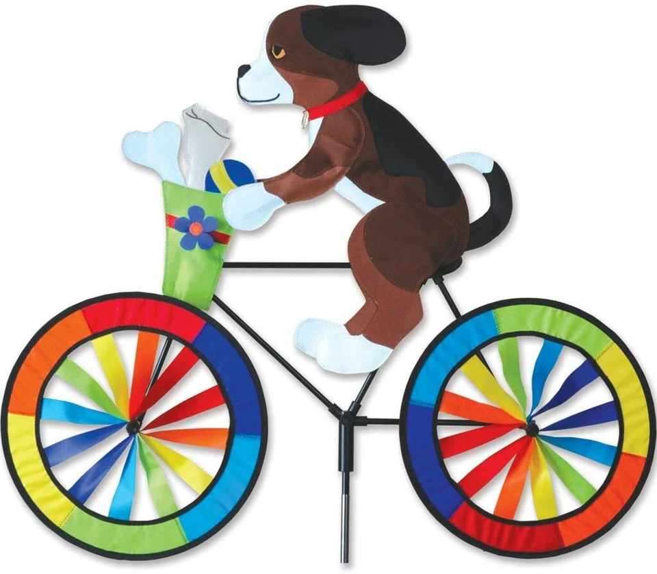 30" PUPPY on a Bike Spinner, Whirligig, Garden Stake de Premier Kites Foto 1 de 1