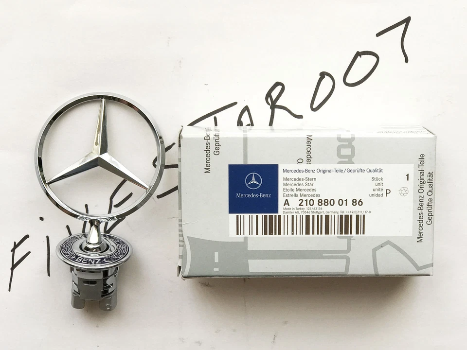 正品 MERCEDES FRONT HOOD 铬星徽章徽章标志 VERiFy 部件 #2108800186 — 第 1/4 张图片