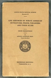 Birds - North American Nuthatches Wrens Thrashers - 1948 Smithsonian Book - Picture 1 of 5
