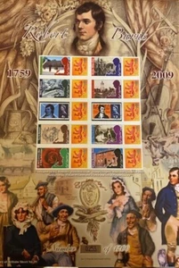 GREAT BRITAIN UK 2009 ROBERT BURNS POET STAMP ON STAMP 14773-2 - Picture 1 of 1