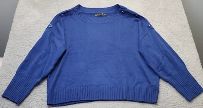 New York & Company Sweater Womens 2XL Navy Knit Long Sleeve Crew Neck Pullover - Image 1 of 4