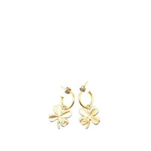 CHANEL COCO Mark Four Leaf Trifoglio Motivo Altalena Cerchio Pierce Donna 【Usato】 - Foto 1 di 5