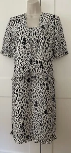 Vintage Valentino Miss V Dress SZ 42 Silk Early 90s Cream Black Dress Flawless - Picture 1 of 11