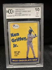 ken griffey jr Rookie Card 1989 Pacific Griffey Candy Bar Yellow BCCG 10 Mint RC