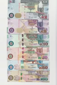 ZAMBIA: Complete SET of Kwacha Banknotes 2022 Series all UNC - Picture 1 of 2