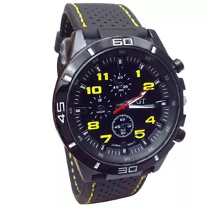 Orologio al Quarzo 2015 Uomo Orologi Sport Orologio da Polso Silicone Moda 12 Ore - Foto 1 di 1